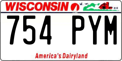 WI license plate 754PYM