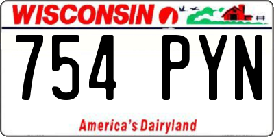 WI license plate 754PYN