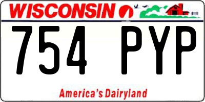WI license plate 754PYP