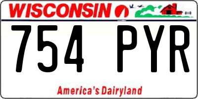 WI license plate 754PYR