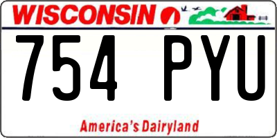 WI license plate 754PYU