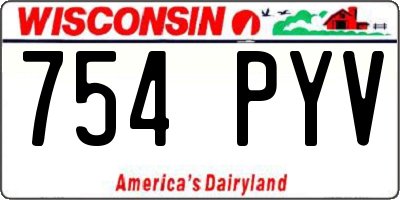 WI license plate 754PYV