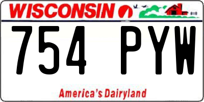WI license plate 754PYW