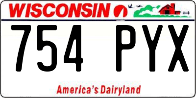 WI license plate 754PYX