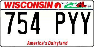 WI license plate 754PYY