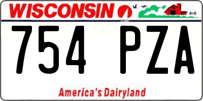 WI license plate 754PZA