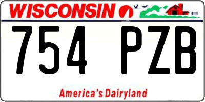 WI license plate 754PZB