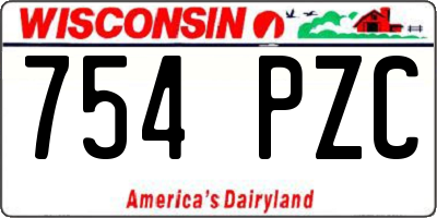 WI license plate 754PZC