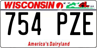WI license plate 754PZE