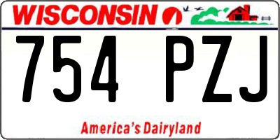 WI license plate 754PZJ