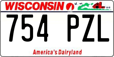WI license plate 754PZL