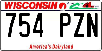 WI license plate 754PZN
