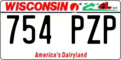 WI license plate 754PZP