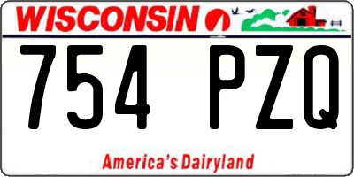 WI license plate 754PZQ