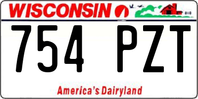 WI license plate 754PZT
