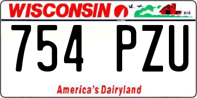 WI license plate 754PZU