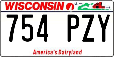 WI license plate 754PZY