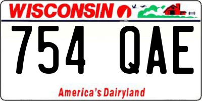WI license plate 754QAE