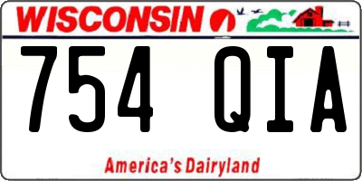 WI license plate 754QIA