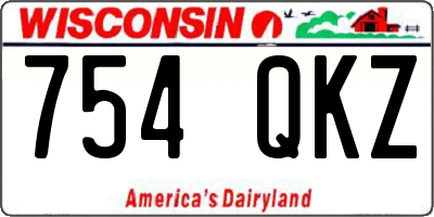 WI license plate 754QKZ