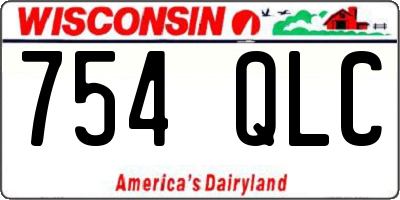 WI license plate 754QLC