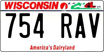 WI license plate 754RAV