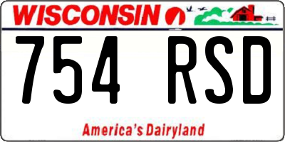 WI license plate 754RSD