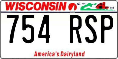 WI license plate 754RSP