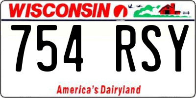 WI license plate 754RSY