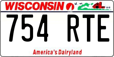 WI license plate 754RTE