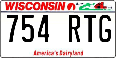 WI license plate 754RTG