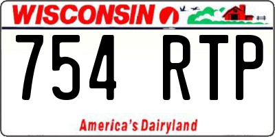 WI license plate 754RTP