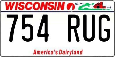 WI license plate 754RUG