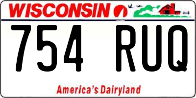 WI license plate 754RUQ
