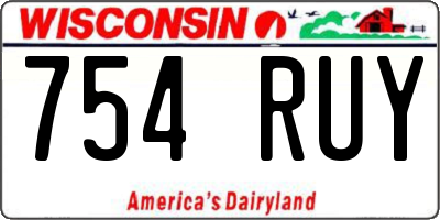 WI license plate 754RUY
