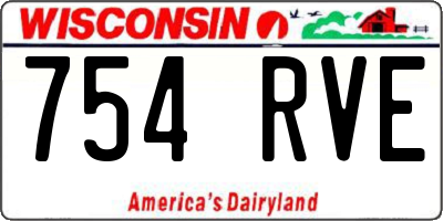 WI license plate 754RVE