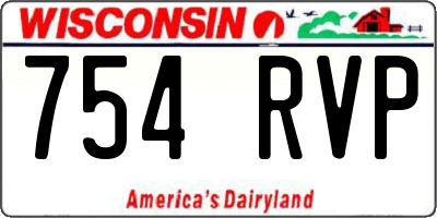 WI license plate 754RVP