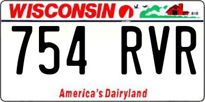 WI license plate 754RVR