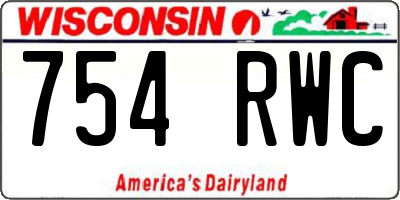 WI license plate 754RWC