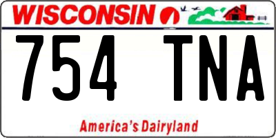 WI license plate 754TNA