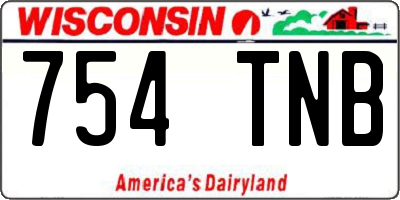 WI license plate 754TNB