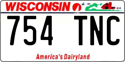 WI license plate 754TNC