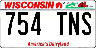WI license plate 754TNS