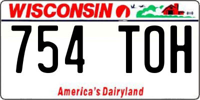 WI license plate 754TOH