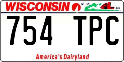 WI license plate 754TPC