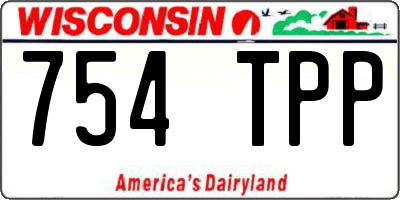 WI license plate 754TPP