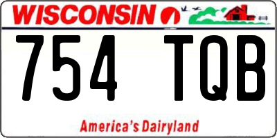 WI license plate 754TQB