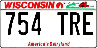 WI license plate 754TRE