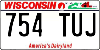 WI license plate 754TUJ