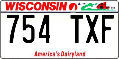 WI license plate 754TXF